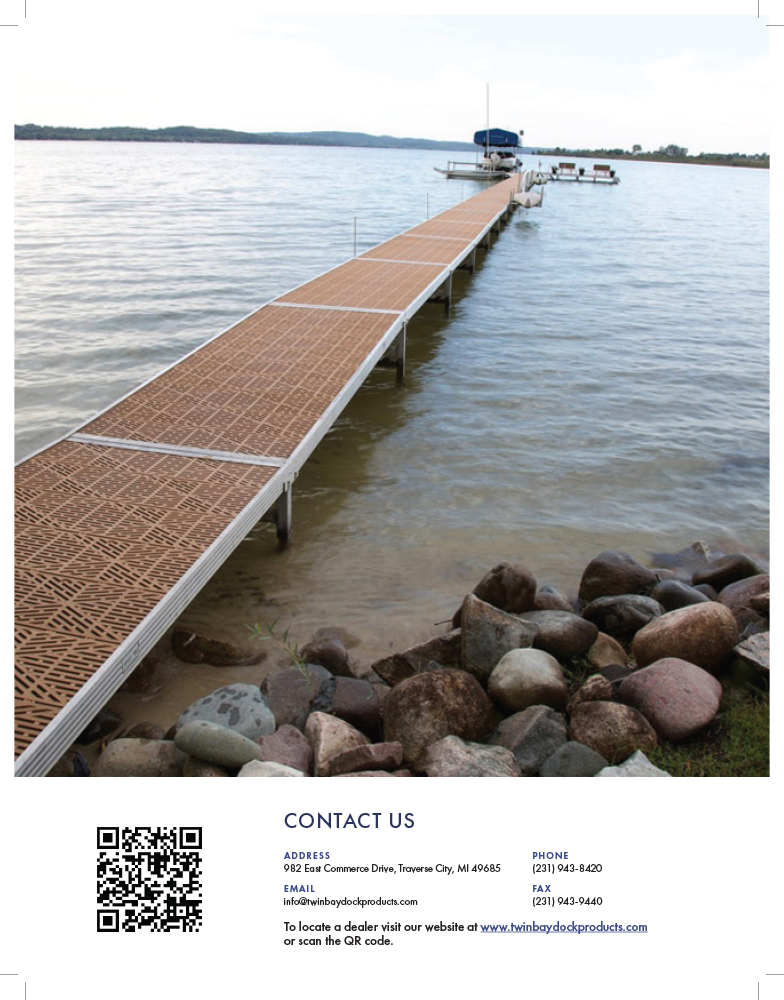 TWIN BAY DOCK PRODUCTS - BACK COVER